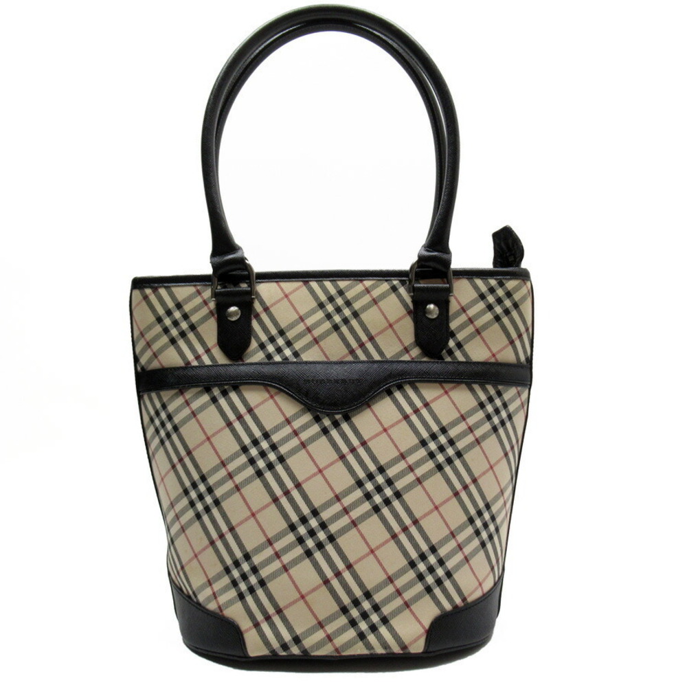 Burberry Shoulder Check Leather Nova Canvas Bag - Picture 2 of 4